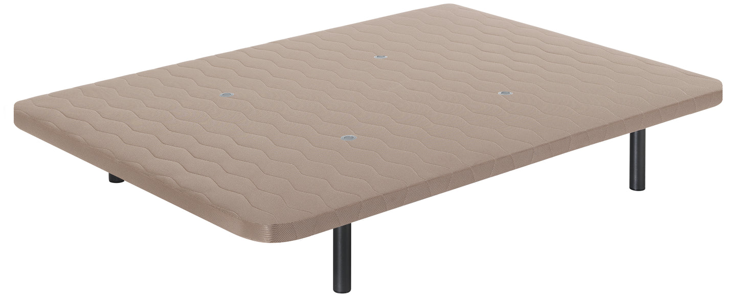 Base Estofada 3D de cor Bege com Aeradores Antibolor e Pés de Madeira